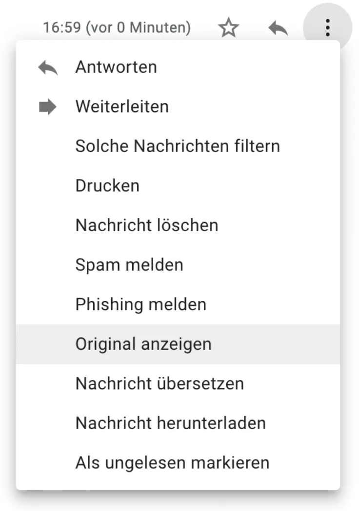 Spam Score ermitteln über Gmail